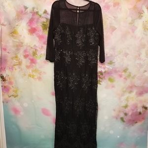 Torrid Black Long Sequin Mesh Dress 14 NWT